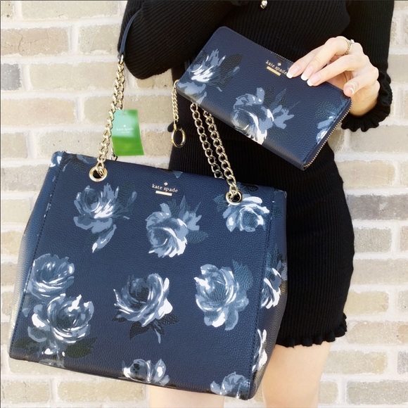 kate spade Handbags - Kate Spade Floral Leather NY Willis Tote/Walletl